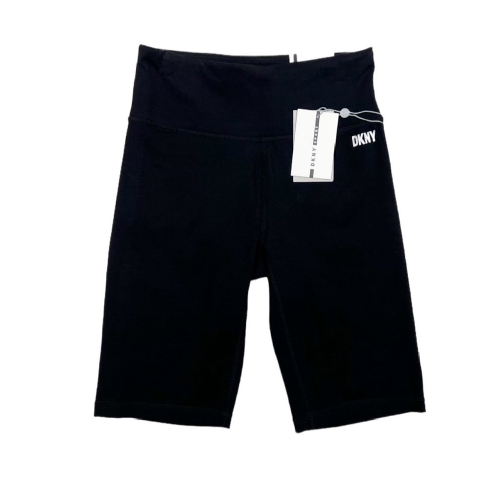 NWT DKNY Sport High Waist Black Spandex Bike Shorts Size XS